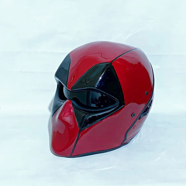 Custom DeadPool Motorcycle Helmet Red Maroon Style - Image 4