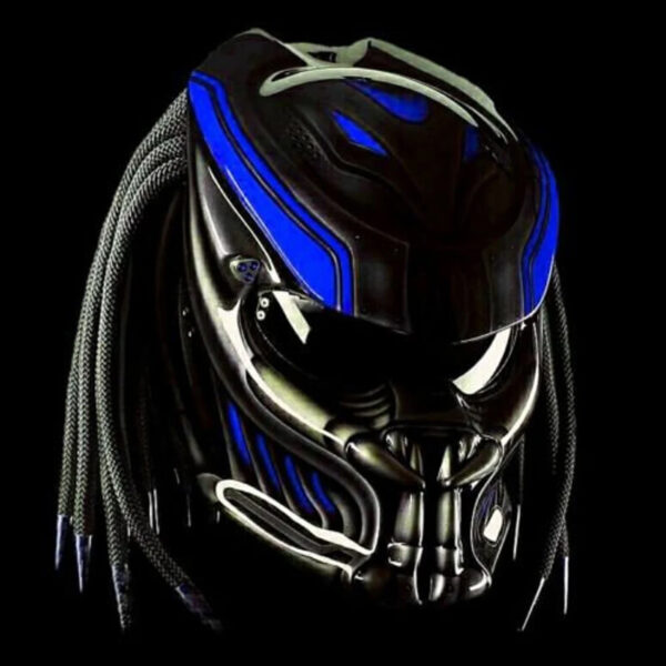 Predator Motorcycle Helmet Blue Graphic