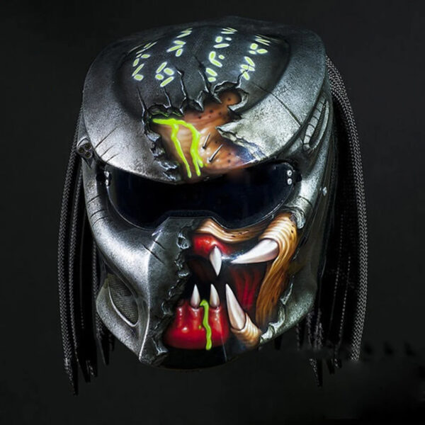 Custom Helmet Predator Motorcycle 3D Crack Monster Handmade