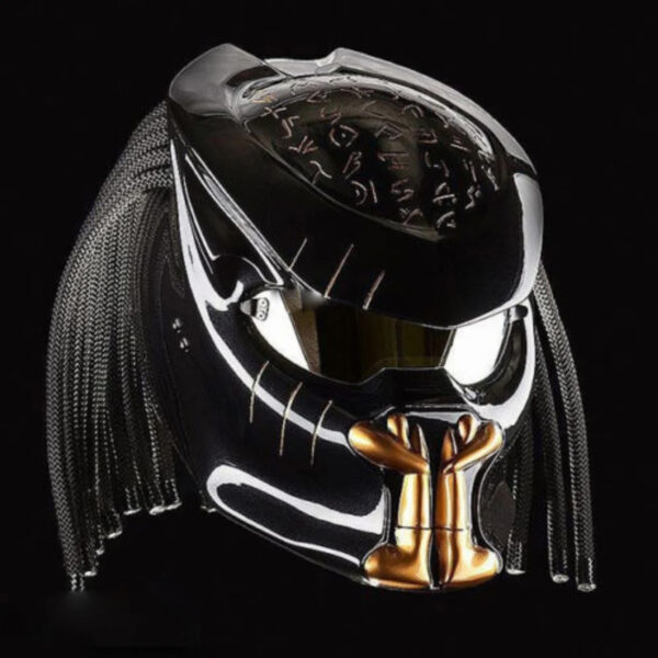 Custom Helmet Predator Motorcycle Golden Fangs Style