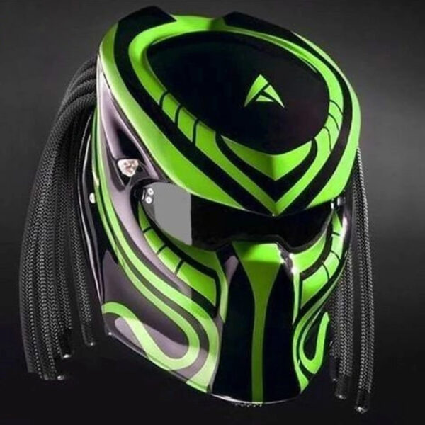 Predator Motorcycle Helmet Green Line