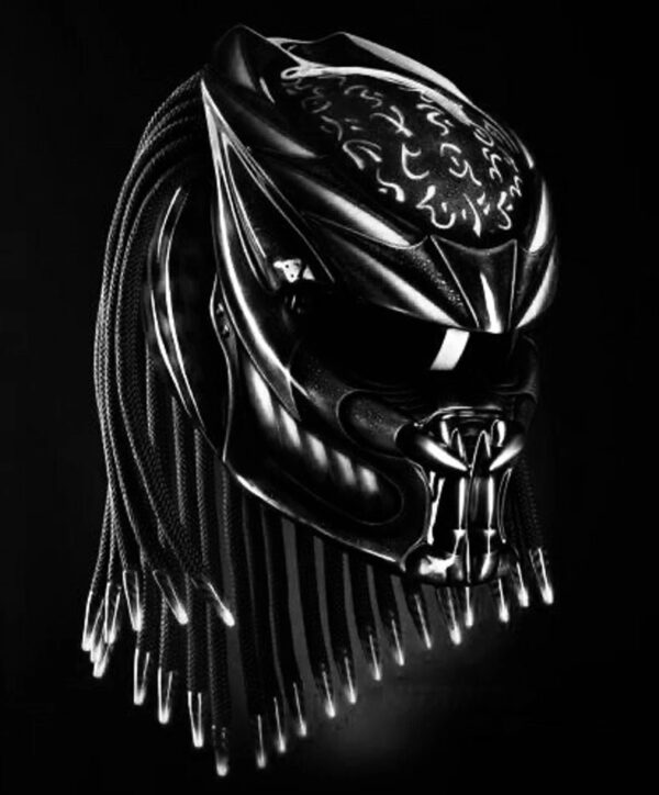 Predator Motorcycle Helmet Had Painted Fire White