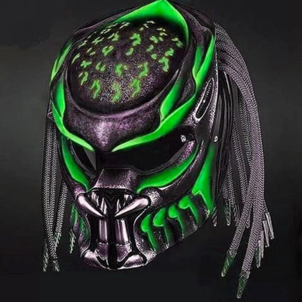 Custom Helmet Predator Motorcycle Had Painted Green Water