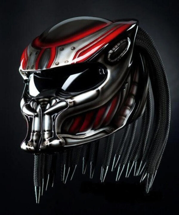 Custom Predator Motorcycle Helmet Had Painted Robot Style