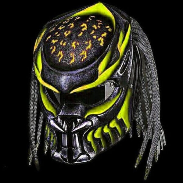 Predator Motorcycle Helmet Had Painted Yellow Water