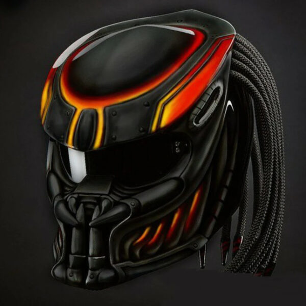 Helmet Lava Orange Gloss Predator Motorcycle