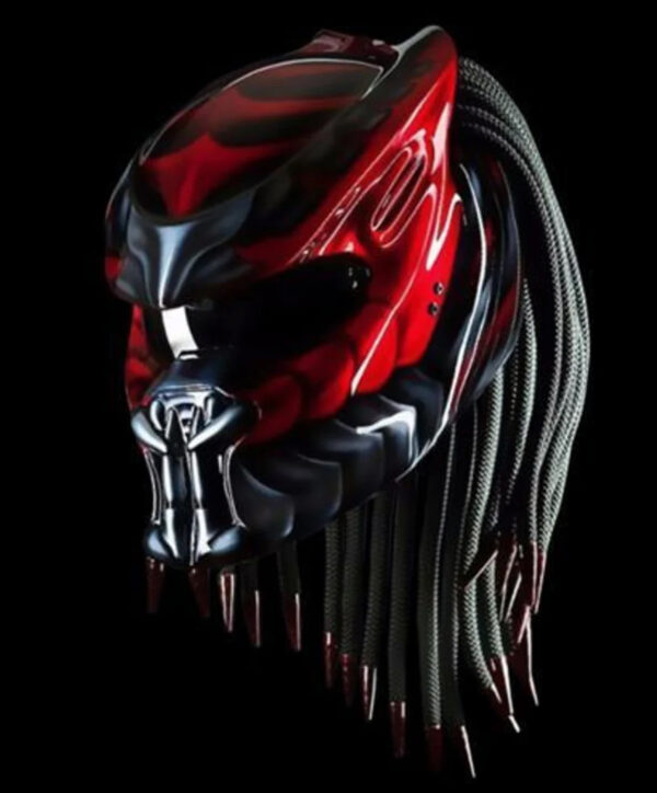 Predator Motorcycle Helmet Red Water