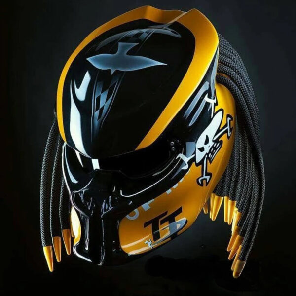 Predator Motorcycle Helmet Yellow Bird