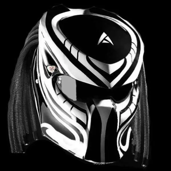 Helmet Predator Top Motorcycle White Line