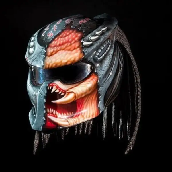 Top Predator Motorcycle Helmet Custom 3D Crack Monster