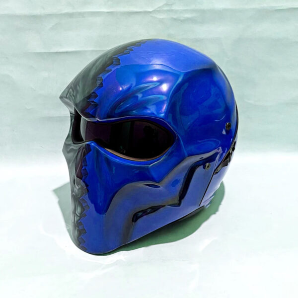 Blue DeathStroke Crack Skull 3D Brush Custom Helmet Predator - Image 3