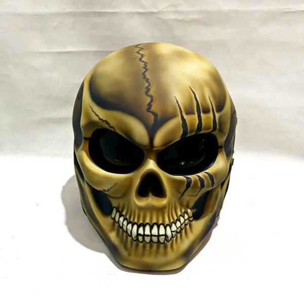 Custom Skull Motorcycle Helmet Crack Style Handmade