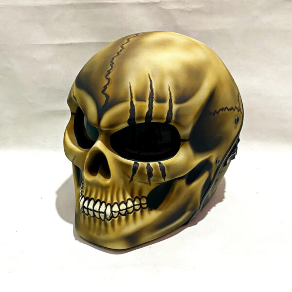 Custom Skull Motorcycle Helmet Crack Style Handmade - Image 3