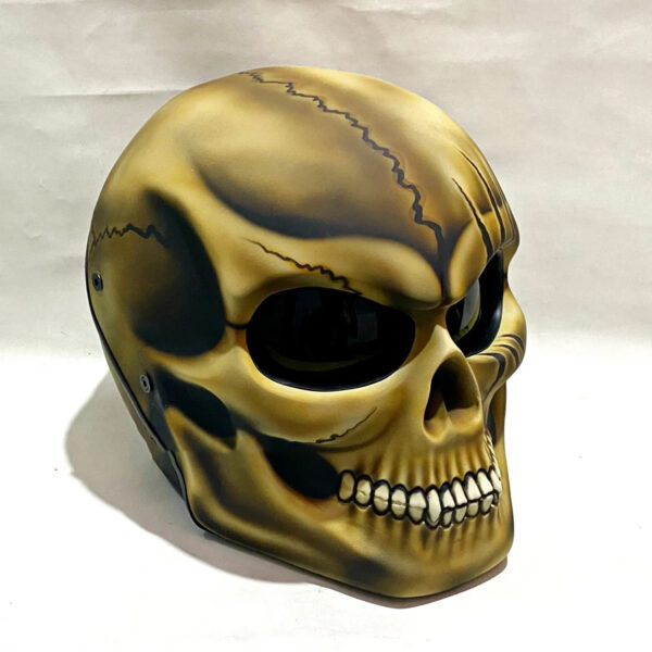 Custom Skull Motorcycle Helmet Crack Style Handmade - Image 2