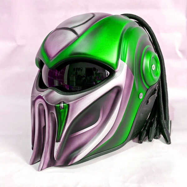 Cyborg Ninja Mortal Kombat Motorcycle Helmet Green Style - Image 2