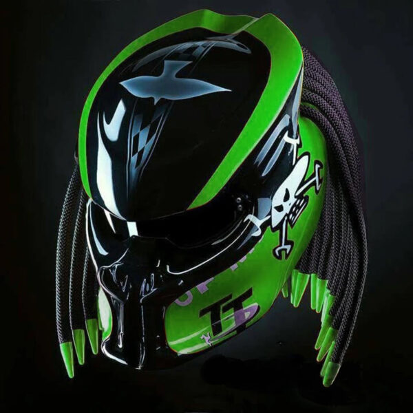 New Custom Predator Motorcycle Helmet Green Bird