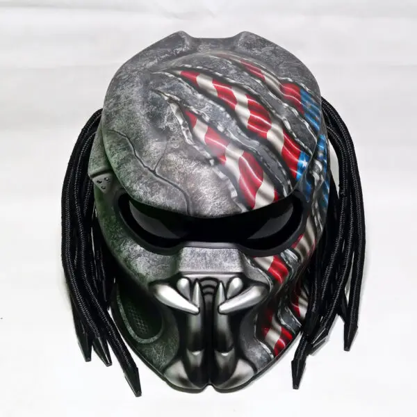 Top Custom Predator Motorcyle Helmet America Flag Style