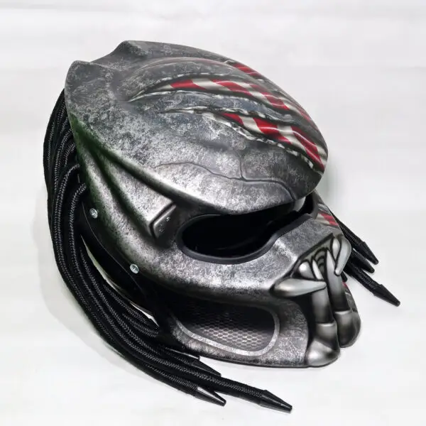 Top Custom Predator Motorcyle Helmet America Flag Style - Image 3