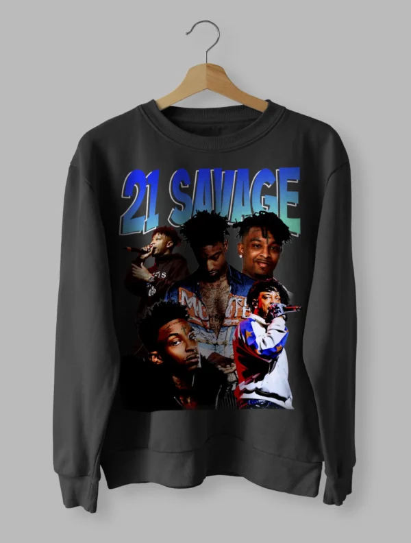 21 Savage Blue Sweatshirt Unisex Size